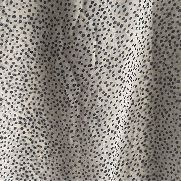 SILK Popover Printed Semi-Sheer Blouse With Tie Neck Grey Blue M - Picture 9 of 10